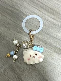 水色リボンのネコモチーフチャーム　めじるしのサムネイル