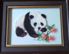 Panda Antique Retro Picture Frame Art Collection Treasure Ultra Rare Antique