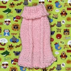 手編みハンドメイドちょっと小さめMサイズわんこセーターのサムネイル