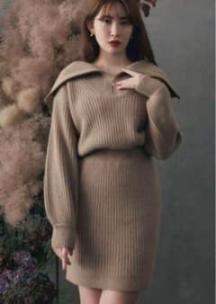 Herlipto HalfZipKnitMiniDress S ワンピースニットのサムネイル