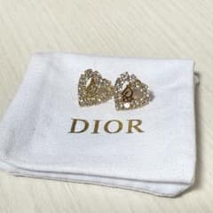 Diorロゴピアス GP×ラインストーン ゴールド ハートのサムネイル
