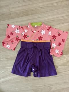 ベビー 袴風 ロンパース 70cm 桜柄のサムネイル