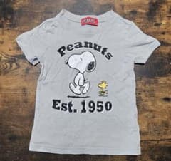 PEANUTS スヌーピー Tシャツ グレー 100cm