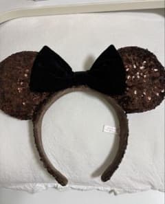 ディズニー カチューシャ ミニースパンコール 茶色のサムネイル