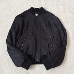 サンローラン ビーズ刺繍ロゴ ボンバージャケット 黒 38 - メルカリ