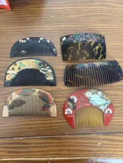 【個別売可】和装小物 櫛 6点セット 螺鈿細工 蒔絵のサムネイル