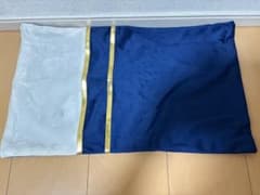 クッションカバー 30×50cm ネイビー ホワイト ゴールドライン　２枚のサムネイル