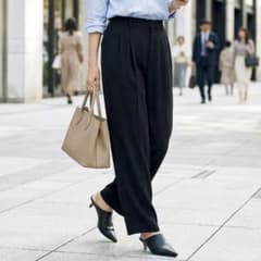 Gallardagalante Tapered Pants, 2-Pleat, Lightweight, Cool Fabric, Black, Size M, Suitable for Formal Occasions (Weddings, Funerals, etc.)