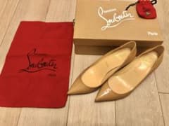 極美品】クリスチャンルブタン パンプス 37.5 ベージュ 付属品完備