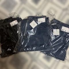 UNIQLO ストレートデニム ブラック・ブルー 34 ジーンズ3本セット