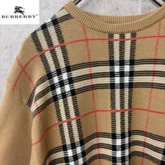 激レア】Burberry バーバリー ニット Tシャツ ノバチェック ゆるだぼ