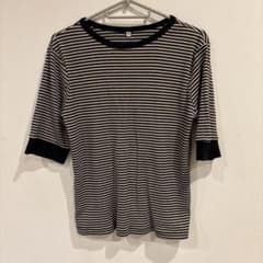 ボーダー柄 半袖 Tシャツ ブラック Mサイズのサムネイル