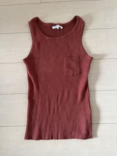 ANTIQULOTHES リブタンクトップ ブラウン フリーサイズのサムネイル