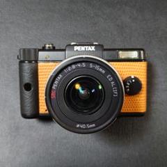PENTAX Q ブラック×ブラウン本革 02レンズ バッテリー2個 充電器