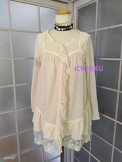 い*)様 ICHIOKU ★ 生成り ベージュ ロングカーディガン 森ガール フのサムネイル