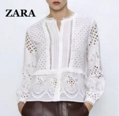 希少❗ZARA ザラ エンブロイダリー チュール ブラウス ZARA - 希少❗ZARA ザラ エンブロイダリー チュール ブラウスの通販 by