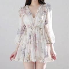 フラワープリント ミニドレスのサムネイル