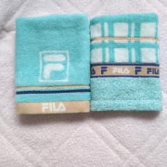 FILA 水色 チェック柄 タオルハンカチのサムネイル