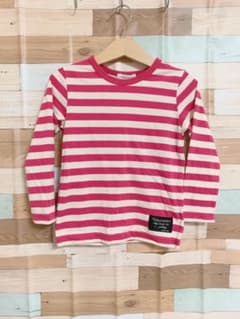 3can4on ピンクボーダー 長袖Tシャツ 100cmのサムネイル