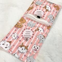 위생 케이스 고양이 팝 화이트 고양이 벌 핑크 스트라이프 S8138