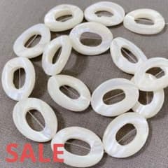 hs403/SALE！シェル◇マザーオブパール 穴開き 1連 - 4