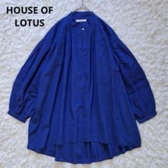 美品✨ハウスオブロータス クロス刺繍ペザントブラウス バンドカラー コットン 美品✨ハウスオブロータス クロス刺繍ペザントブラウス バンドカラー
