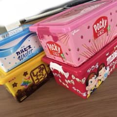 お菓子コンテナ　コンテナボックス　不二家ミルキー　ポッキー　ストロベリー　いちごのサムネイル