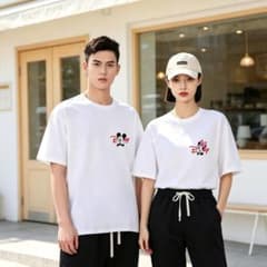 一度も使用していない ミッキー＆ミニー プリント 半袖 T シャツ BX133のサムネイル