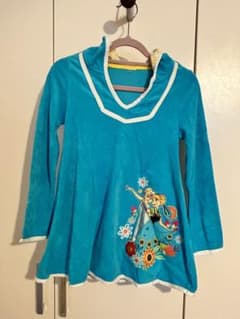 エルサとアナ刺繍チュニック（青）ガウンのサムネイル
