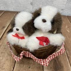 昭和レトロ セキグチ カゴ入 犬 子犬 dog オルゴール付