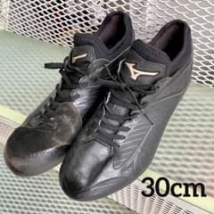 Mizuno ミズノ ブラック スパイク 30cm 右P皮 使用感ありのサムネイル