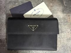 [美品]PRADA 三つ折り財布 ブラック ナイロンのサムネイル