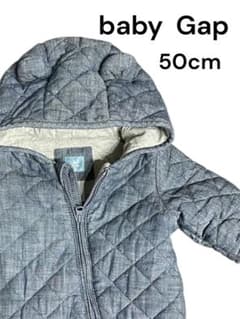 【値下】babyGap キルト　カバーオール　アウター　ベアフード50cm 美品のサムネイル
