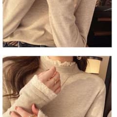 【新品】【お値下げ】レースプチハイネックカットソーのサムネイル