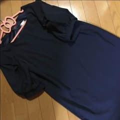 ❇️フリルワンピース 袖フリルワンピース ネイビー Lサイズ❇️のサムネイル