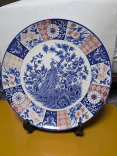 【新品 縁起物 ノベルティ】萬古窯 富永陶園 孔雀 大皿 尺ニ皿 新牡丹花鳥 大皿 新品 縁起物 ノベルティ】萬古窯 富永陶園 孔雀 大皿 尺ニ皿 新