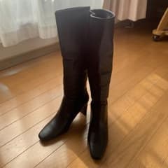 晴雨兼用平ヒールロングブーツのサムネイル