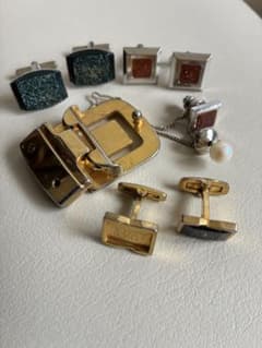 ガ*ム様 YSL ネクタイピン カフスボタン セットジャンク品のサムネイル