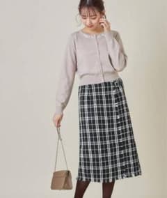【新品✨】チェック柄 ツイード調 タイトスカートのサムネイル