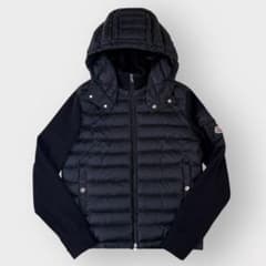 M/美品 MONCLER モンクレール ハイブリッド ニットダウンジャケット 紺
