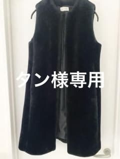 PLST フェイクファー ロングベスト ジレ ブラックのサムネイル
