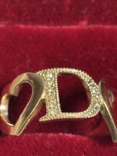 極美品❣️ DIOR クリスチャン ディオール ロゴ　リング　ハート　ゴールドのサムネイル