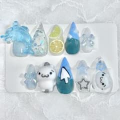 Actual product: Cat claw nail tips, Full Tiger Aero, Dream Core, Heisei era, Y2K, emoticon