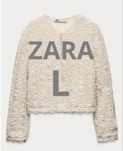 【新品未使用タグ付き】ZARAジャケット　Lサイズ　ベージュ　レース