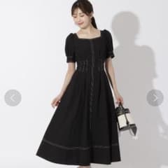 andcouture 配色ステッチウエストタック半袖ワンピースのサムネイル