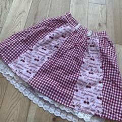 アクシーズファムキッズ♡スカート♡チェック♡さくらんぼ♡130のサムネイル