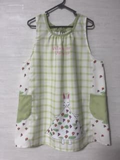 ☆W485☆新品 わたしのワンピース エプロン ライトグリーン チェック