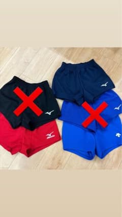 Mizuno 女子バレーボール パンツ 紺赤　デサント女子バレーボールパンツ青のサムネイル