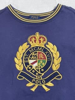 POLO RALPH LAUREN ラルフローレン エンブレム刺繍 M ブルー - メルカリ