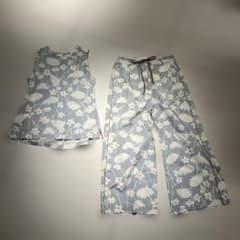 hanui 花柄ルームウェアセット 水色のサムネイル